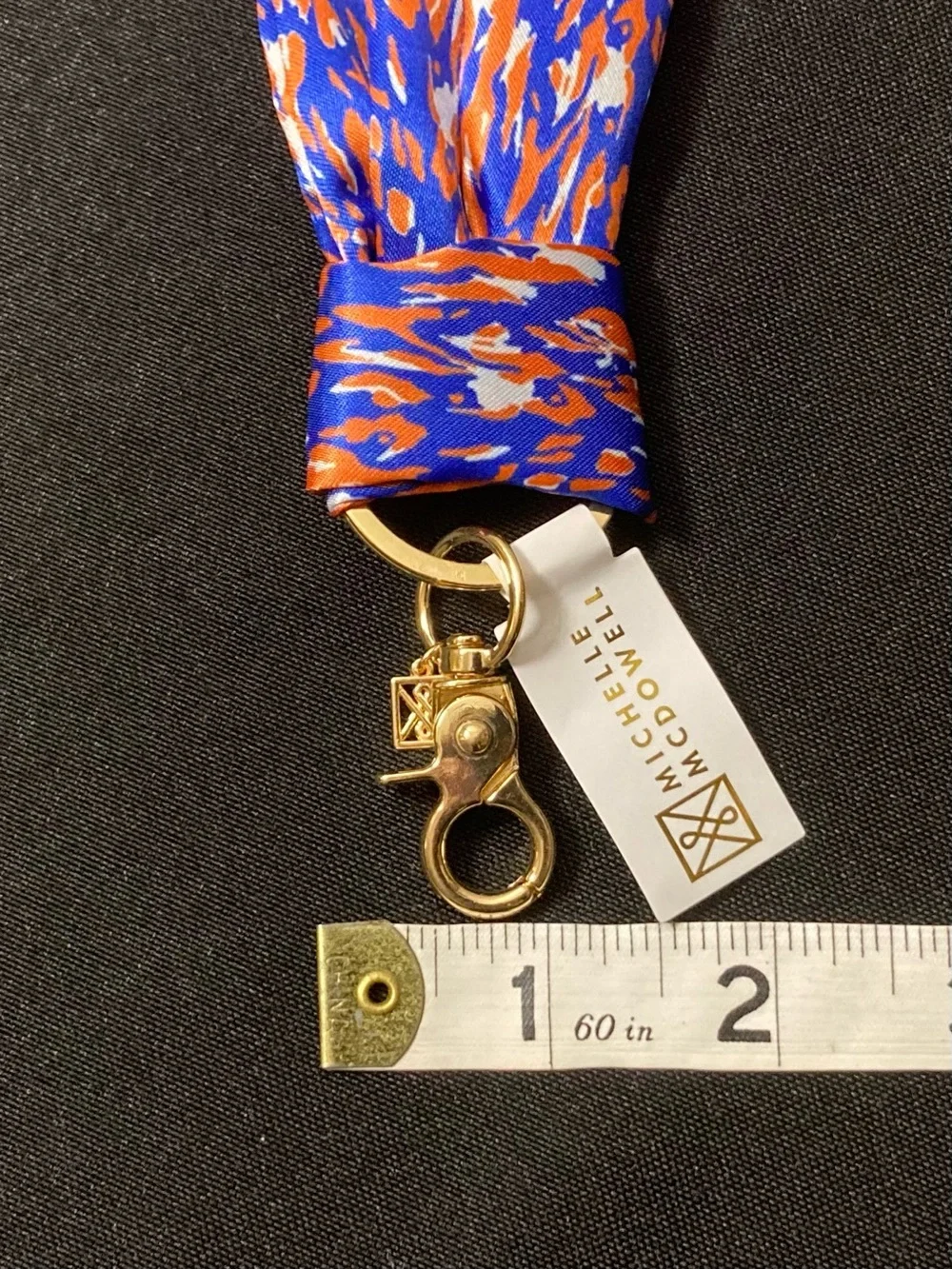 Michelle McDowell Blue And Orange Bag Charm Twillie Keychain
